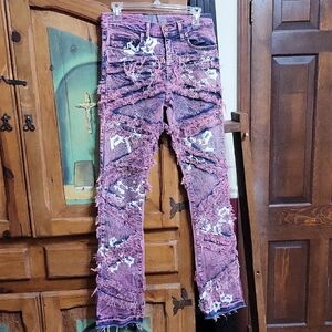 Golden Distressed Pink Women's Jeans
